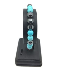 Bracelet hématite et howlite turquoise