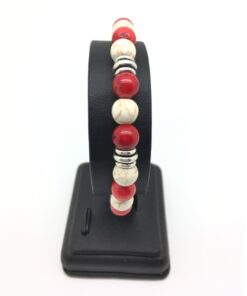 bracelet howlite et corail bambou