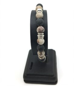 Bracelet Jaspe Léopard et pierre de Lave