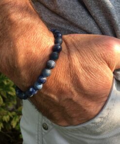 Bracelet sodalite et agate givrée