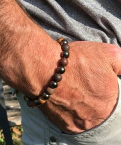 Bracelet hématite et jaspe bois
