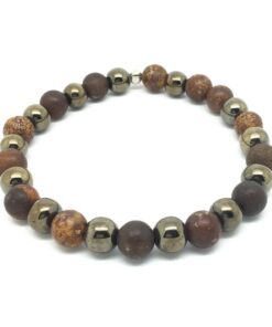 Bracelet hématite et jaspe bois