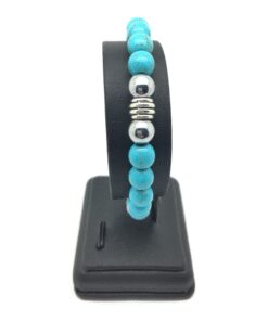 Bracelet howlite turquoise et métal argenté