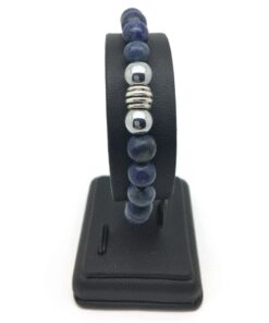 Bracelet Sodalite, Lapis lazuli et métal argenté