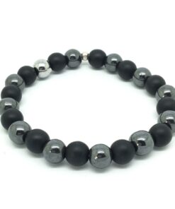 Bracelet Onyx mat et Hématite