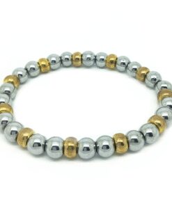 Bracelet hématite et métal doré