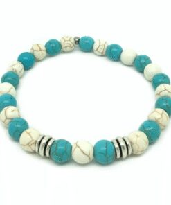 Bracelet howlite et métal argenté