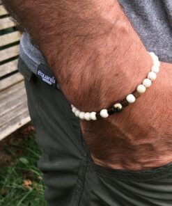 Bracelet howlite, pyrite et hématite