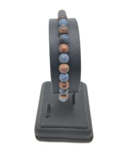 Bracelet jaspe brun et agate givrée