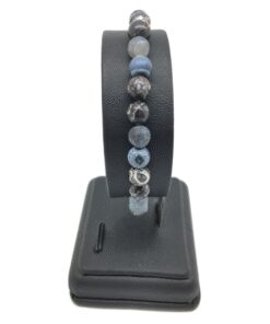 Bracelet jaspe léopard et agate givrée