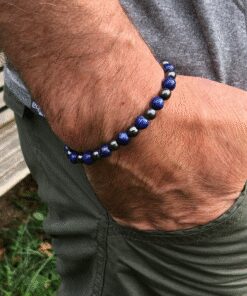 Bracelet hématite et lapis lazuli
