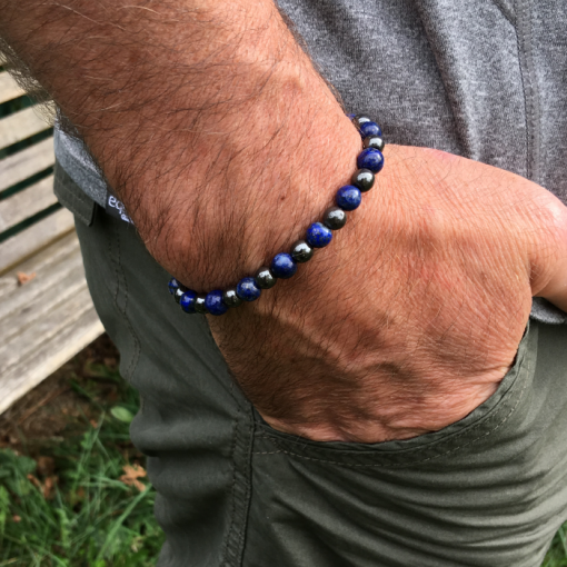 Bracelet hématite et lapis lazuli