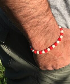 Bracelet howlite et corail bambou