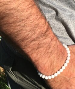 Bracelet agate blanche