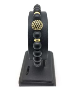 Bracelet perle onyx noir mat