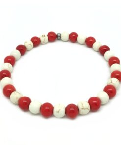 Bracelet howlite et corail bambou