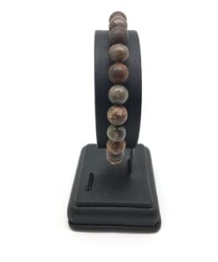 Bracelet jaspe gris et jaspe léopard