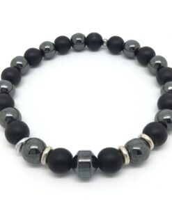 Bracelet hématite et onyx mat