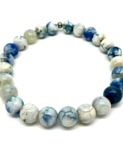Bracelet en agate bleu et blanche