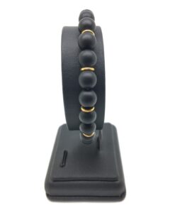 Bracelet en onyx mat et métal doré