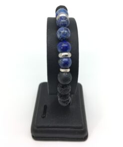 Bracelet Homme Terre Pierre de Lave et Sodalite