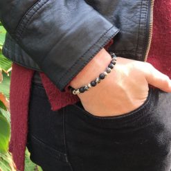 Bracelet en perle Jaspe Noir