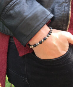 Bracelet en perle Jaspe Noir