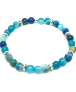 Bracelet en perle agate bleu