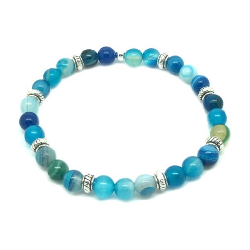 Bracelet en perle agate bleu