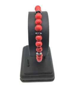 Bracelet en perle howlite rouge