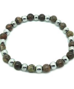 Bracelet perle en jaspe brun