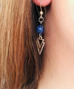 Boucle d oreille femme avec perle sodalite 