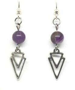 Boucle d'oreille perle violette