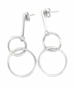 Boucle d'oreille acier 2 anneaux