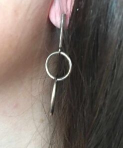 Boucle d'oreille acier 2 anneaux