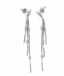 Boucle d'oreille acier cascade de perle