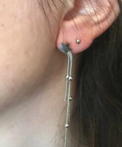 Boucle d'oreille acier cascade de perle