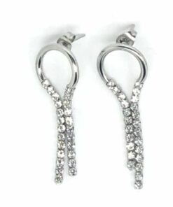 Boucle d'oreille acier cascade de strass