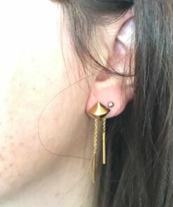 Boucle d'oreille acier couleur or carillon