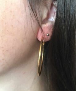 Boucle d'oreille acier couleur or créole