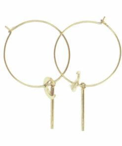 Boucle d'oreille acier couleur or créole lune