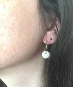 Boucle d'oreilles acier couleur or rond bouton strass