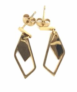 Boucle d'oreille acier couleur or moderne