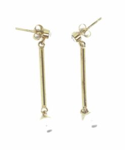 Boucle d'oreille acier couleur or perle nacrée