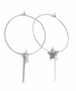 Boucle d'oreille acier créole étoile