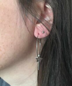 Boucle d'oreille acier créole étoile