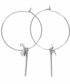 Boucle d'oreille acier créole lune