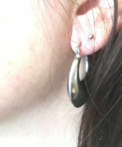 Boucle d'oreille acier créole sac