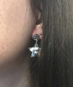 Boucle d'oreille acier étoile bis