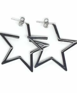 Boucle d'oreille acier étoile fixe